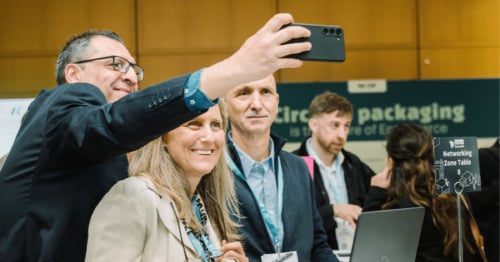 Attendees taking selfie at logistics summit