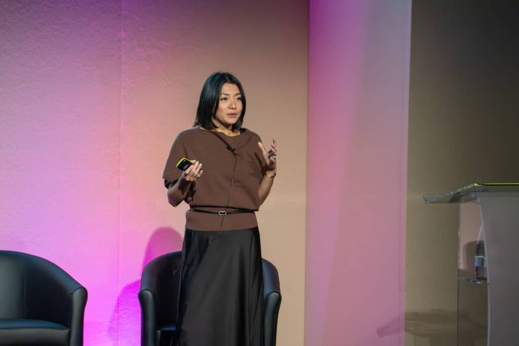 Speaker presenting on stage at Leaders in Logistics Summit